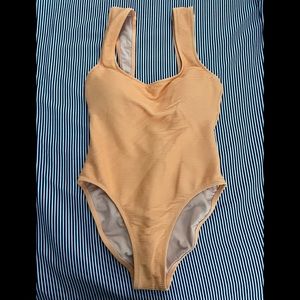 J. Crew rib square neck one piece bathing suit